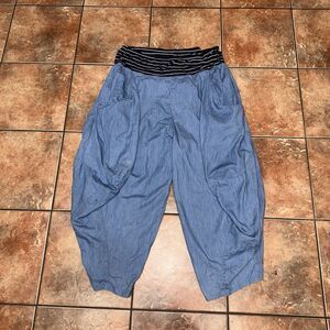 Alembika Womens Balloon Trousers Denim Elastic Waist Pants Size 5  14/16